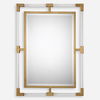 Balkan Modern Gold Wall Mirror, by Uttermost, 27.5" width x 37.5" height x 1.37" depth thumbnail 1