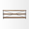 Trey I 80L x 16W Brown Wood and Black Iron Console Table, by Mercana, 80" length x 16" width x 30" height thumbnail 6
