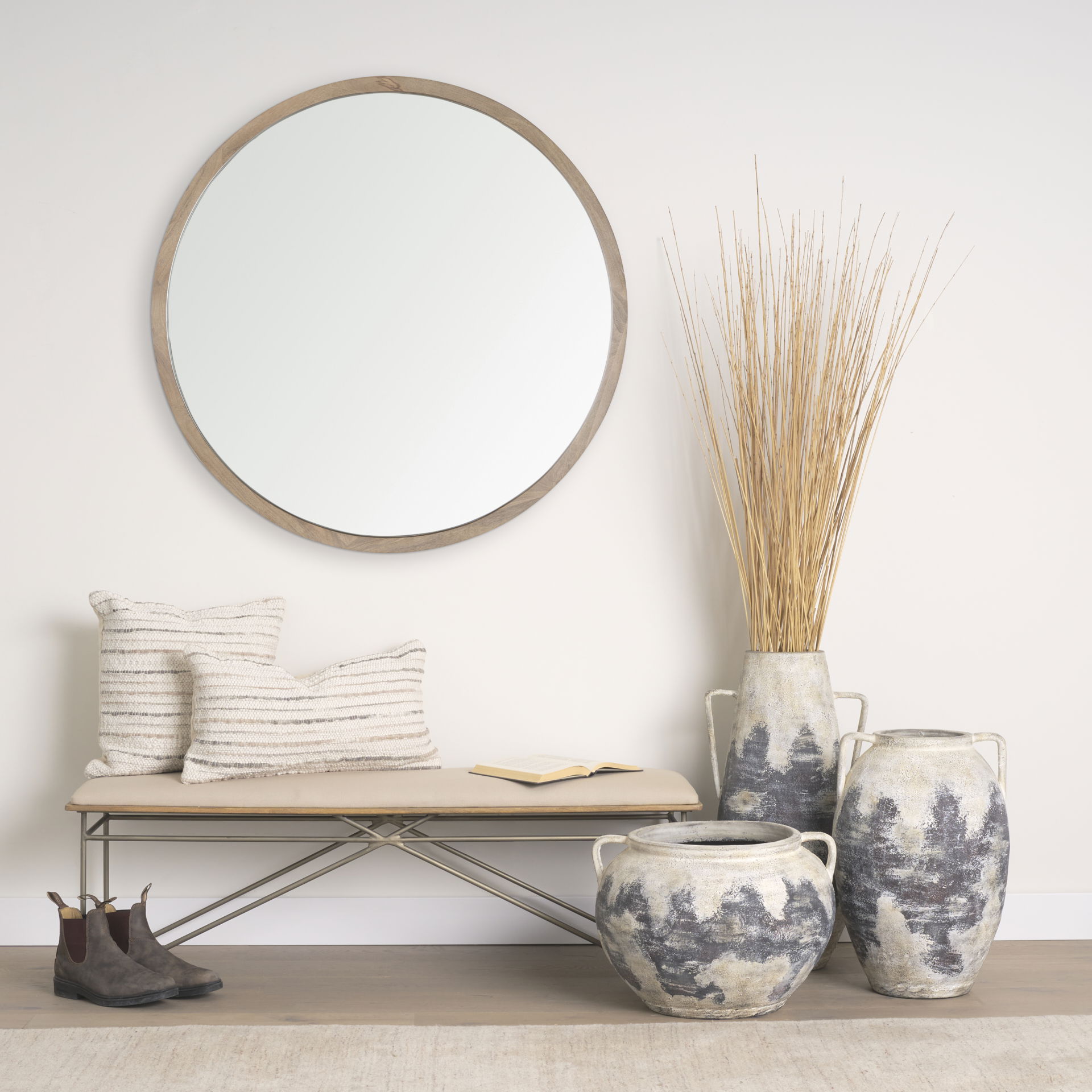 Boscia 22H Double Ear Floor Vase, by Mercana, 14.96" length x 14.96" width x 22.05" height View 2