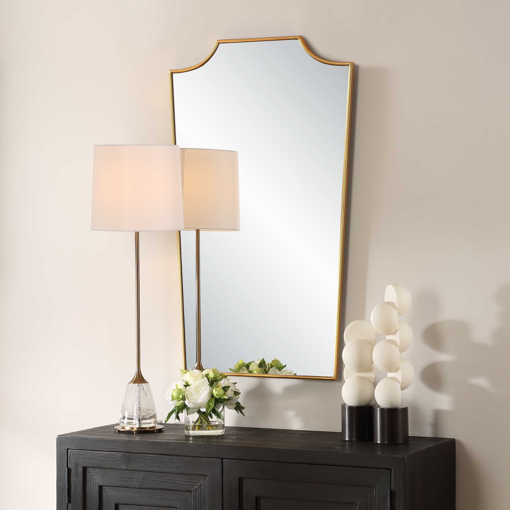 Demure Antique Gold Mirror, by Uttermost, 24" width x 40" height x 0.75" depth View 4