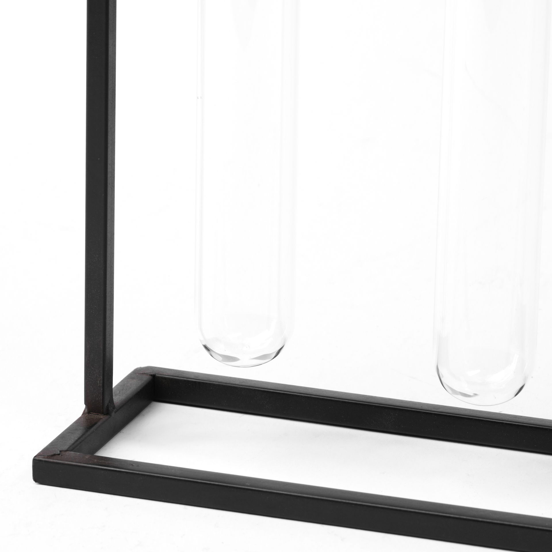 Bunsen Black Metal Five Glass Test Tube Vase large image 