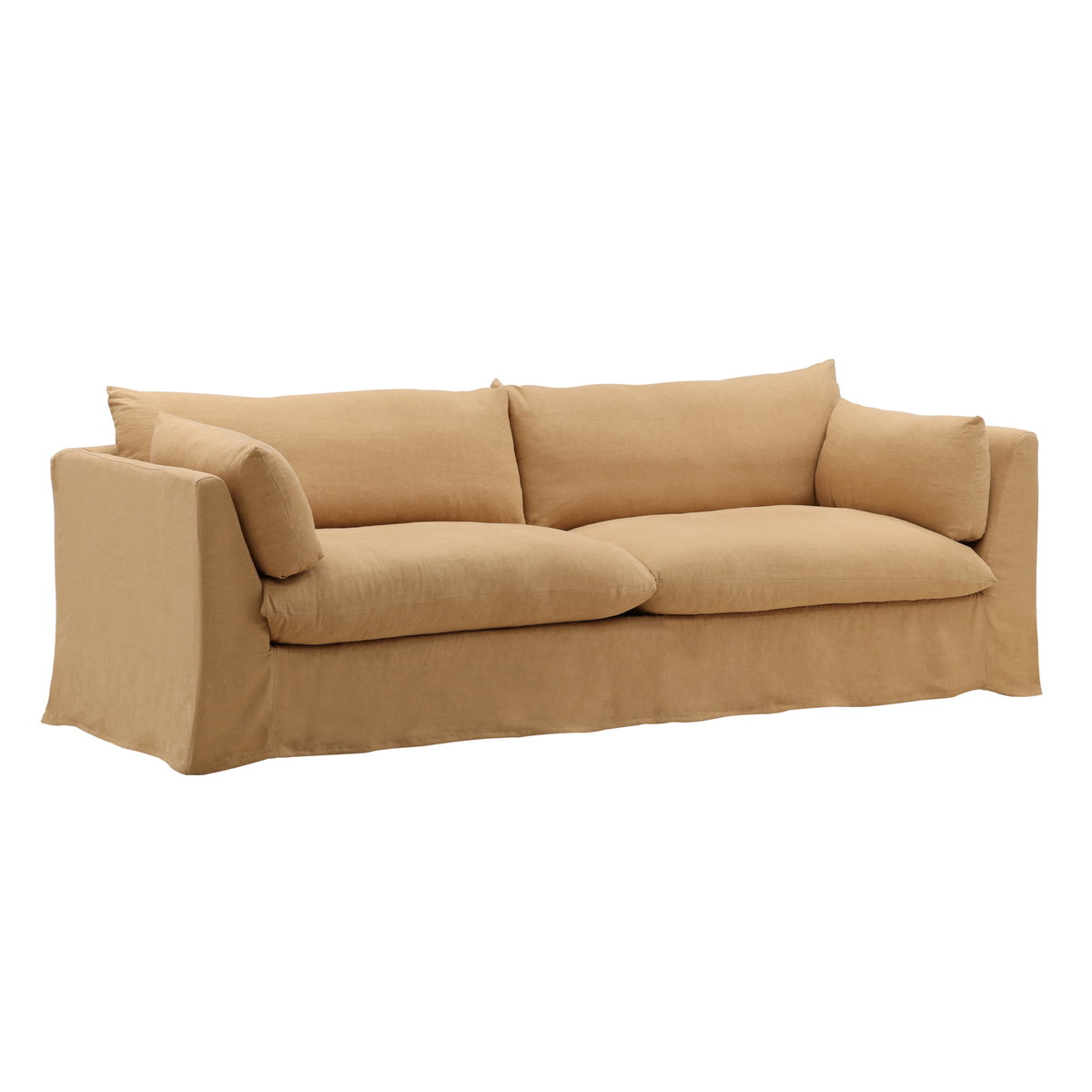 Otis Sofa Slipcover Wheat, Sofas & Sectional by Dovetail, 98.4" width x 28.35" height x 38.97" depth