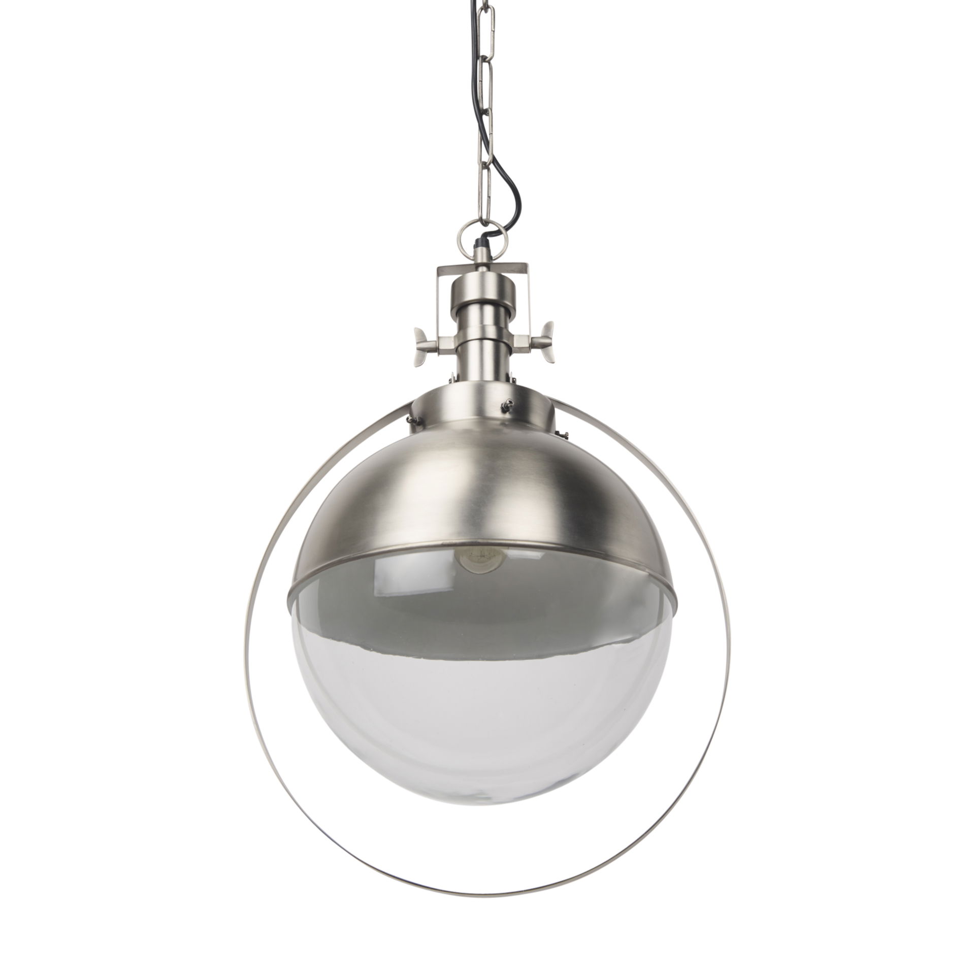 Leighton  Antique Nickel Pendant Light, by Mercana, 15" length x 15" width x 20" height View 1