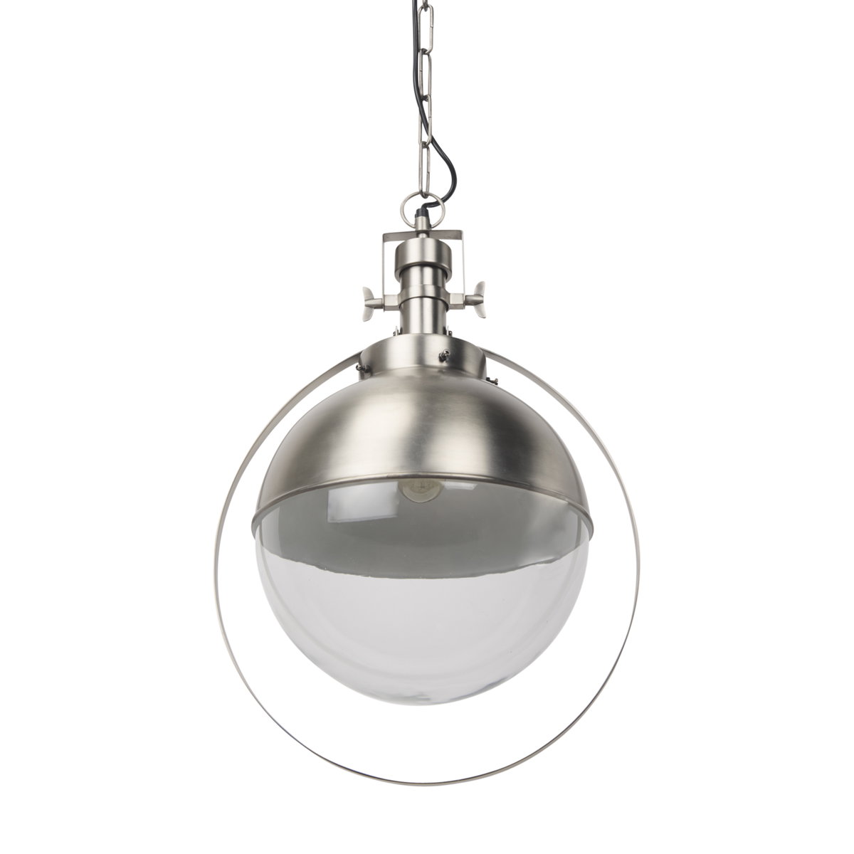 Leighton  Antique Nickel Pendant Light, by Mercana, 15" length x 15" width x 20" height View 1
