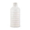 Tisha Large White with Terracotta Distressing Metal Vase, by Mercana, 5.91" length x 5.91" width x 14.17" height thumbnail 1
