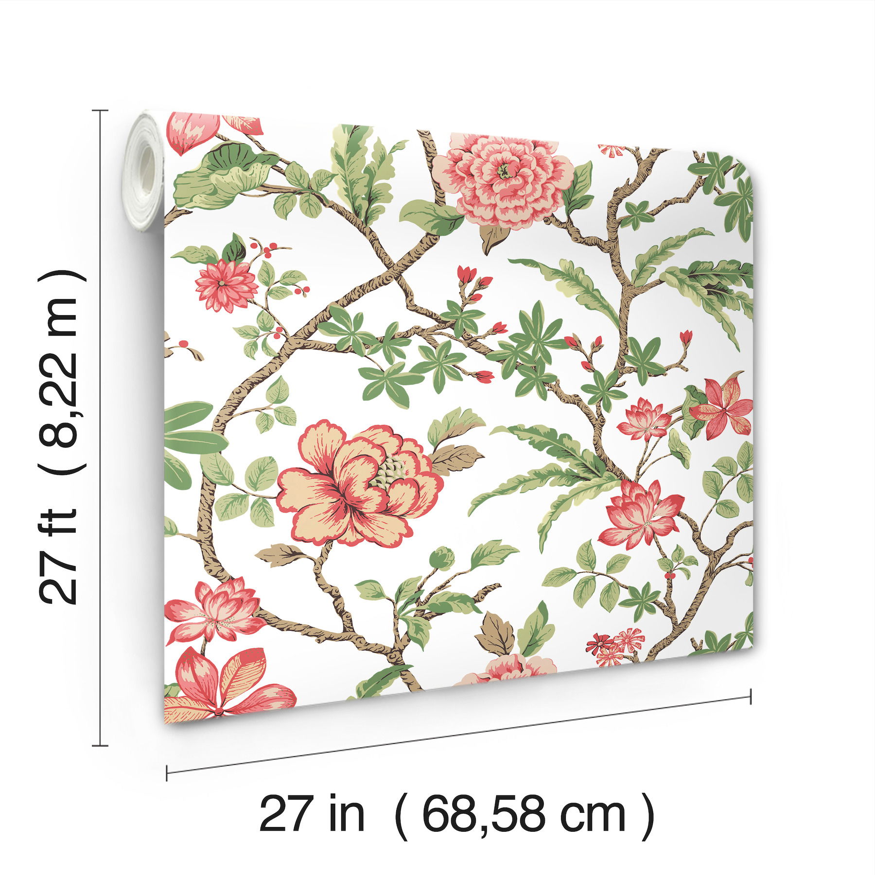 Courtyard Botanical Rose Wallpaper large image 