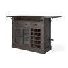 Cheers Dark Brown Solid Wood  Wine Bottle Storage Kitchen Island, by Mercana, 67.75" length x 29" width x 42.5" height thumbnail 1