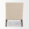 Kensington Cream Linen Fabric and Wood Accent Chair, by Mercana, 28.25" length x 29.5" width x 35.75" height thumbnail 6