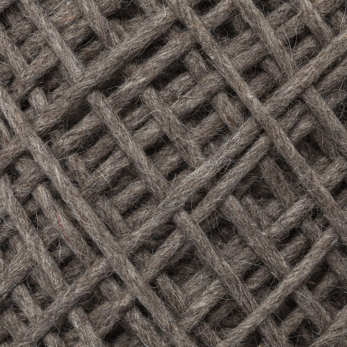 Allium Dark Brown Handwoven Wool Cylindrical Pouf, Ottoman by Mercana, 15.75" length x 15.75" width x 17.75" height View 5