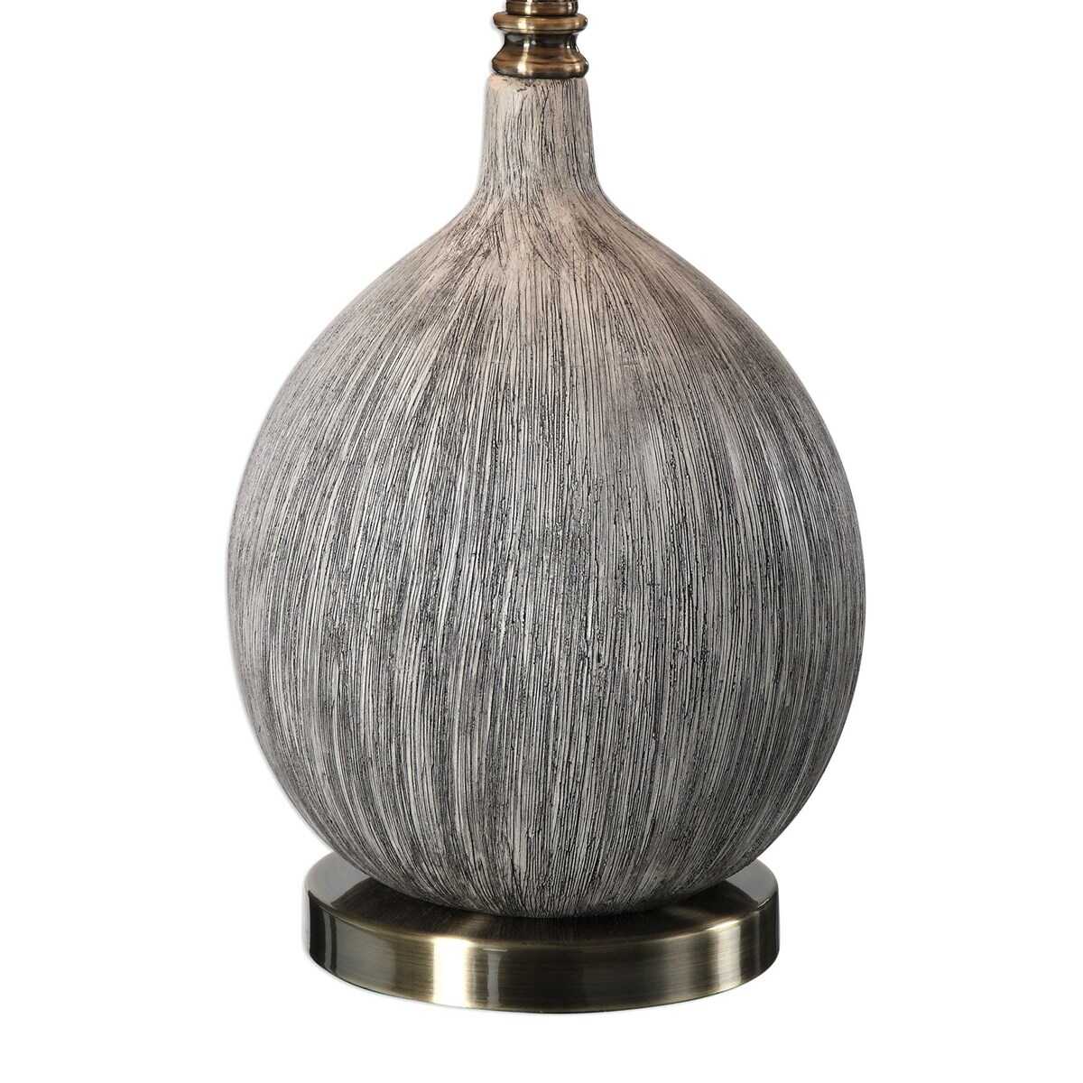 Hedera Textured Ivory Table Lamp, by Uttermost, 14" width x 26.5" height x 14" depth View 4