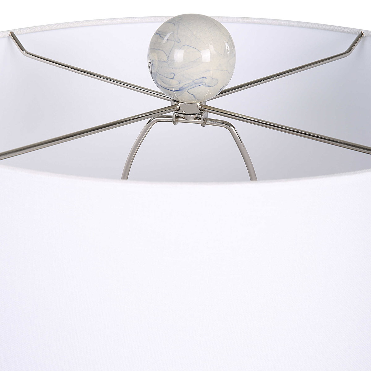 Waves Blue & White Accent Lamp, Table Lamp by Uttermost, 18" width x 26" height x 18" depth View 7
