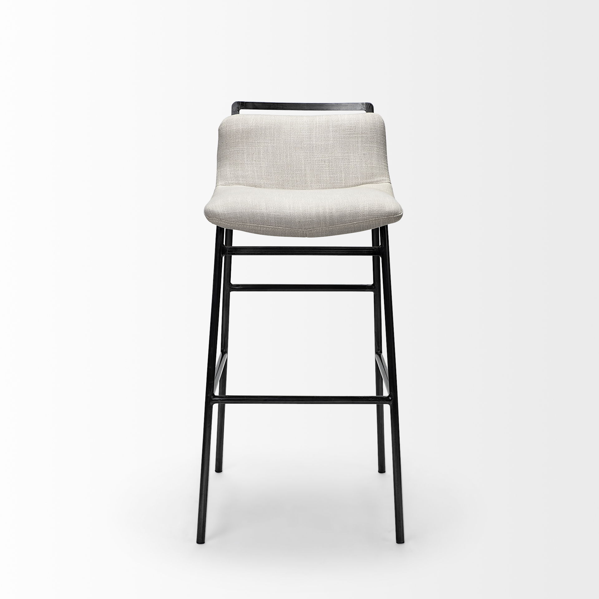 Kavalan 33.5' Total Height Beige Upholstered Seat Gray Metal Frame Counter Stool large image 