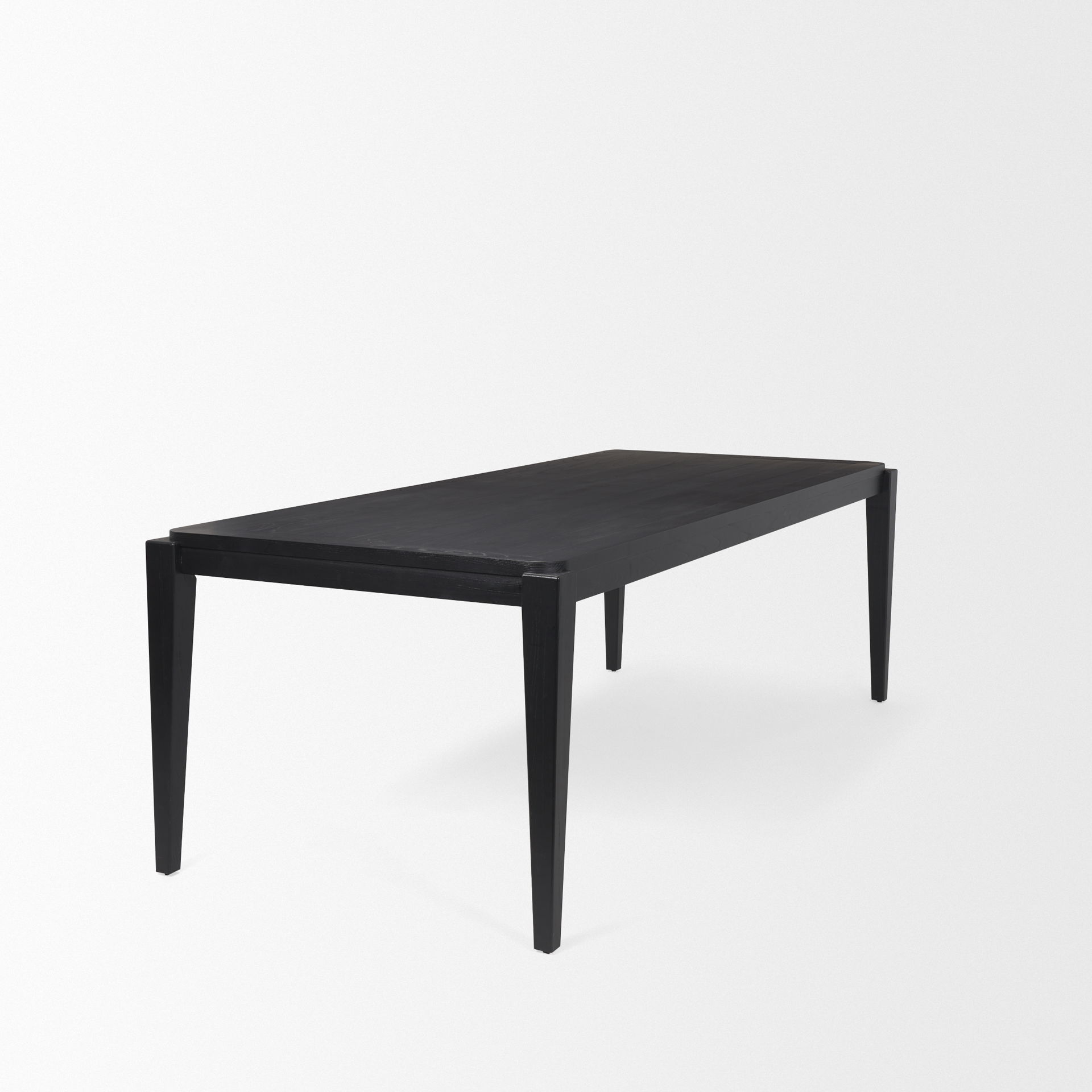 Teva Black Wood Rectangular 92' Dining Table, by Mercana, 92" length x 39" width x 30" height View 7