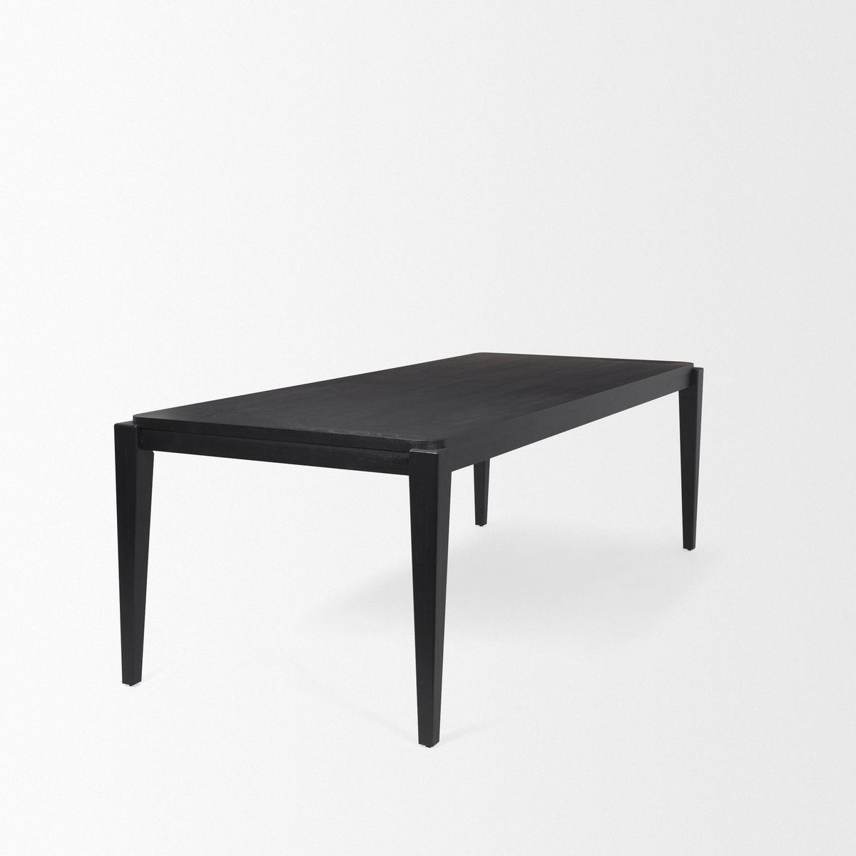 Teva Black Wood Rectangular 92' Dining Table, by Mercana, 92" length x 39" width x 30" height View 7