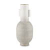 Torres Tall Textured Off White with Gold Metal Vase, by Mercana, 6.3" length x 6.3" width x 15.75" height thumbnail 1