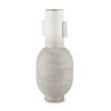 Torres Tall Textured Off White with Gold Metal Vase, by Mercana, 6.3" length x 6.3" width x 15.75" height thumbnail 1