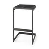Kiran Backless 30in Seat Bar Stool | Black Wood with Black Metal, Counter & Bar Stool by Mercana, 17" length x 17" width x 30" height thumbnail 1
