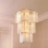 Chandelier Giardano Clear And Frosted Glass Antique Brass Finish, by Eichholtz USA, 24.8" width x 39.37" height x 24.8" depth thumbnail 3
