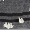 Sibyl 13L x 21W Black Fabric Striped and White Fringed Decorative Pillow Cover thumbnail 10