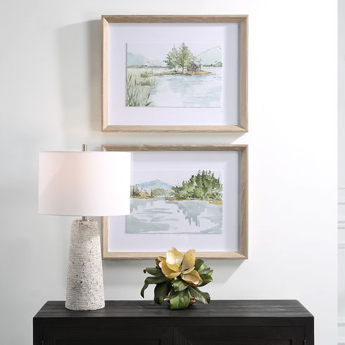 Serene Lake Framed Prints, Set/2