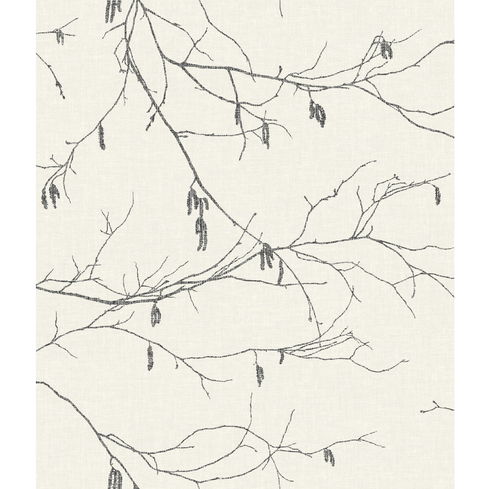 Winter Branches White Wallpaper