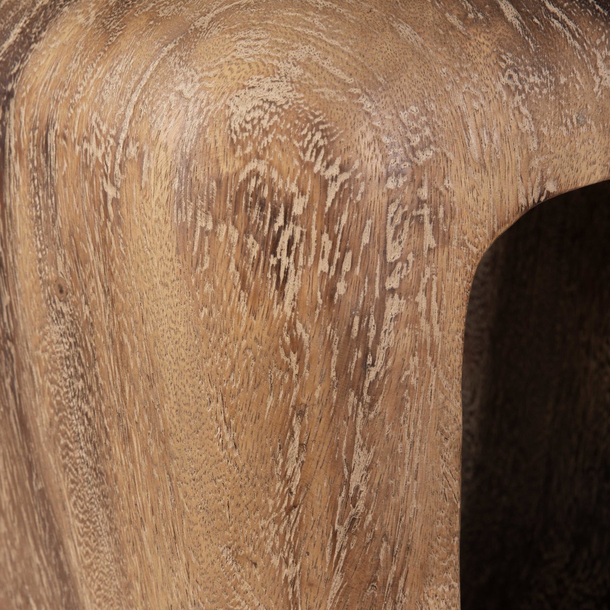 Loophole Bleached Wash Accent Stool, Ottoman by Uttermost, 16" width x 18" height x 14" depth View 9