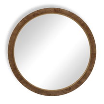 Online Designer Combined Living/Dining Cleveland Round Burl Wood Mirror