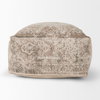 Khloe Large Taupe Pouf, Ottoman by Mercana, 36" length x 36" width x 17" height thumbnail 4