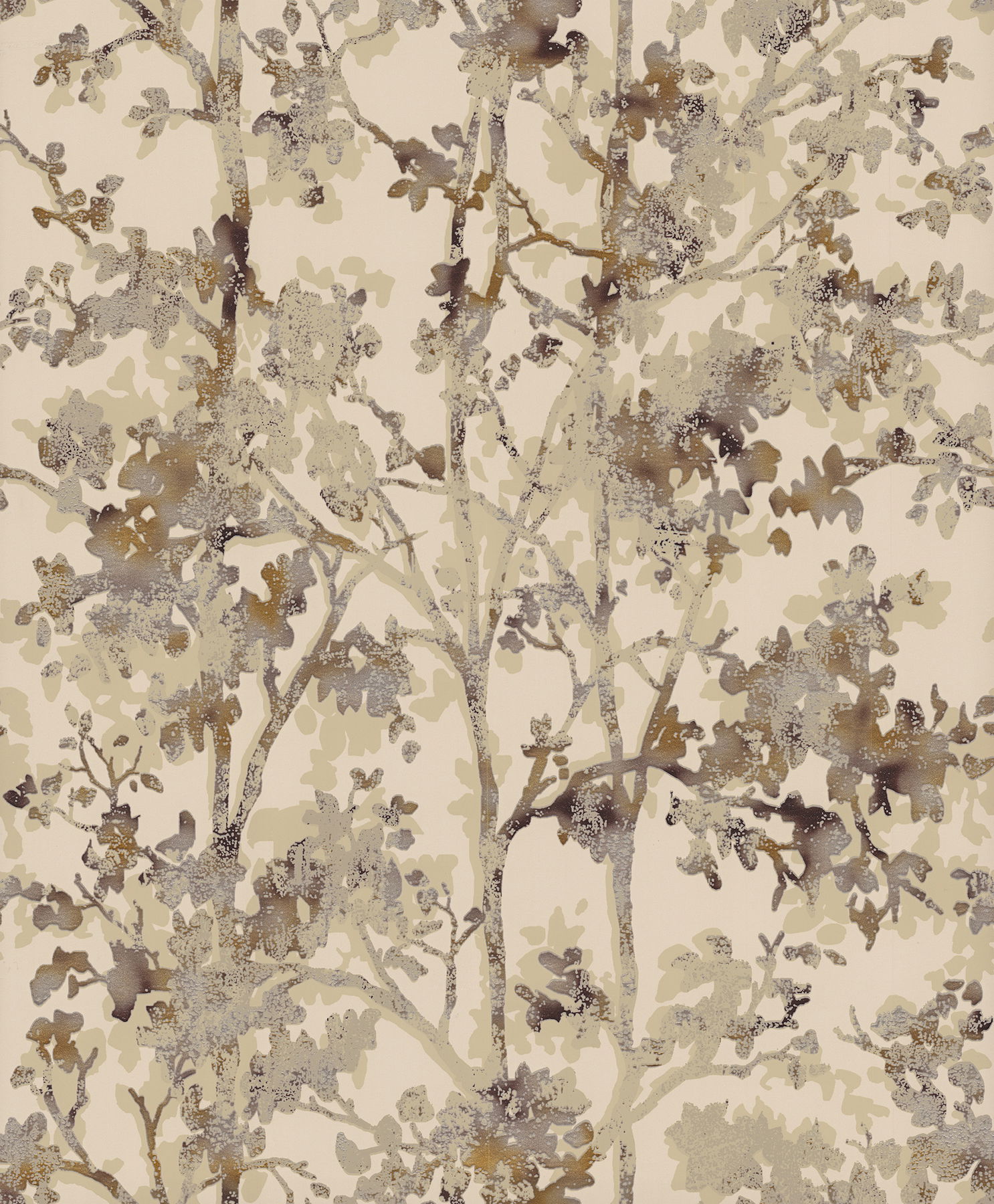 Shimmering Foliage Khaki Wallpaper large image 