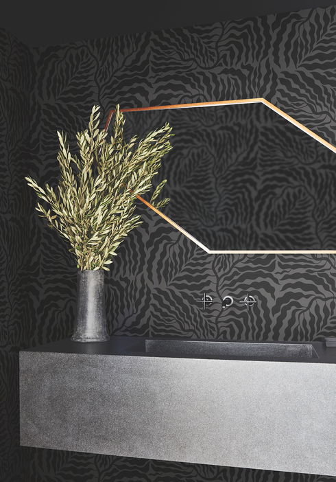 Fern Fronds Black Wallpaper