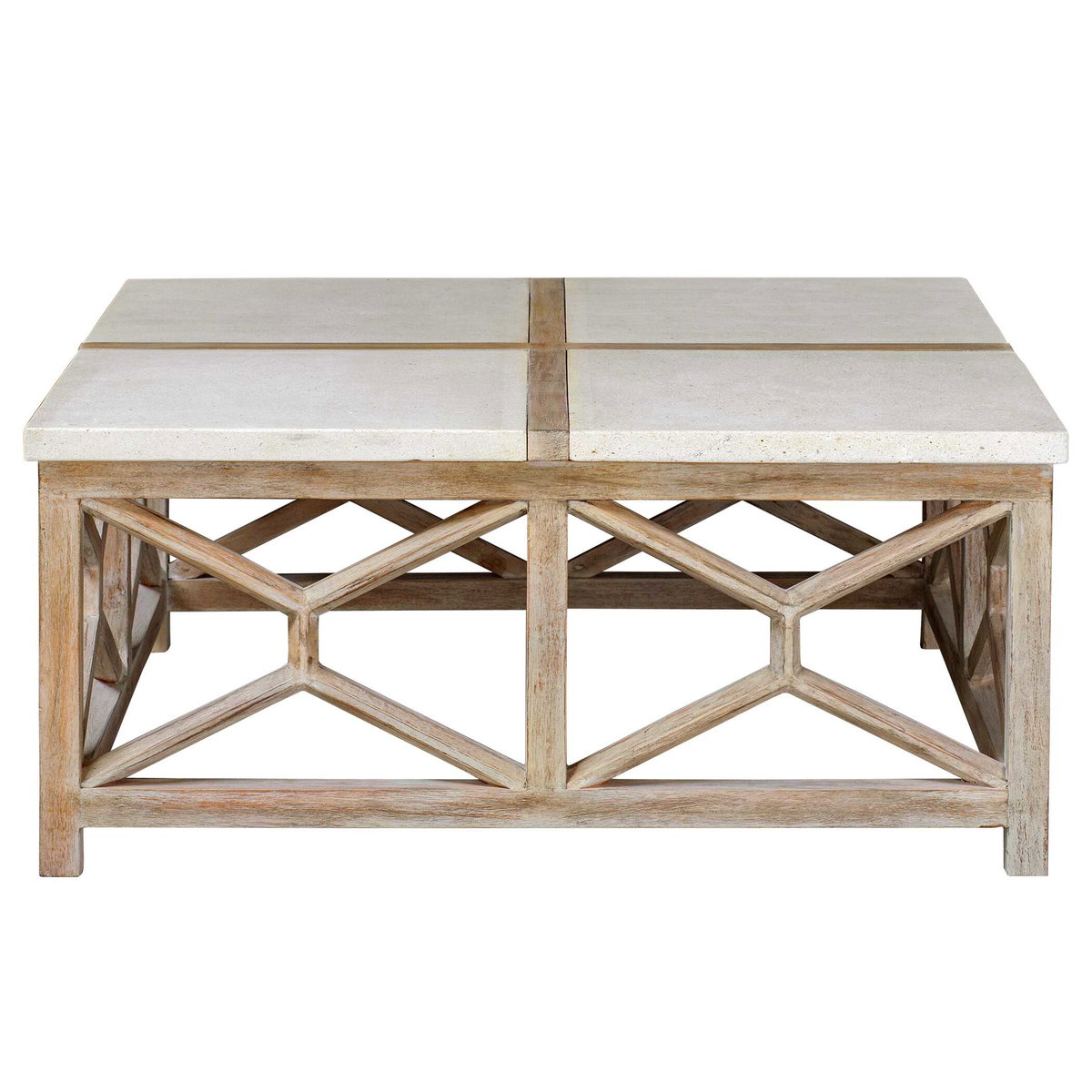 Catali Stone Coffee Table, by Uttermost, 40" width x 18" height x 40" depth View 6