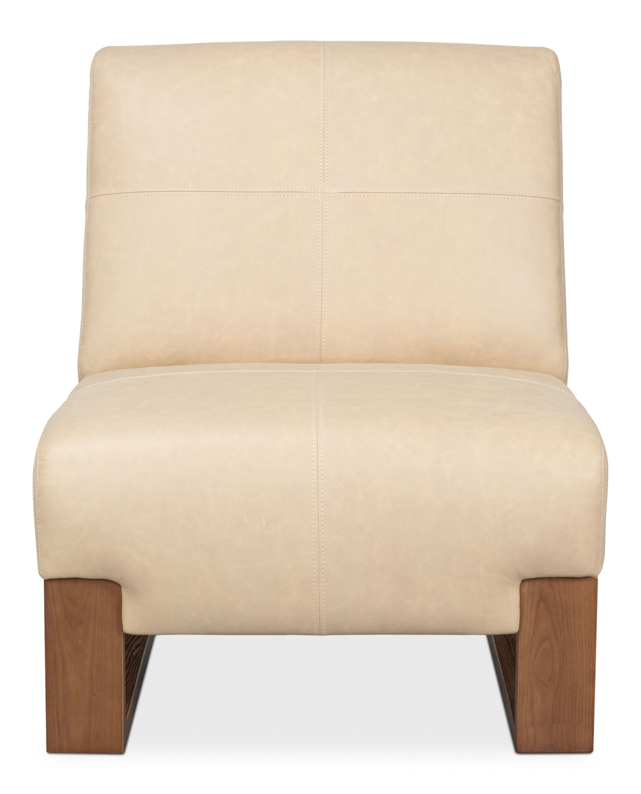 Wylam Leather Chair Cappucino White large image 