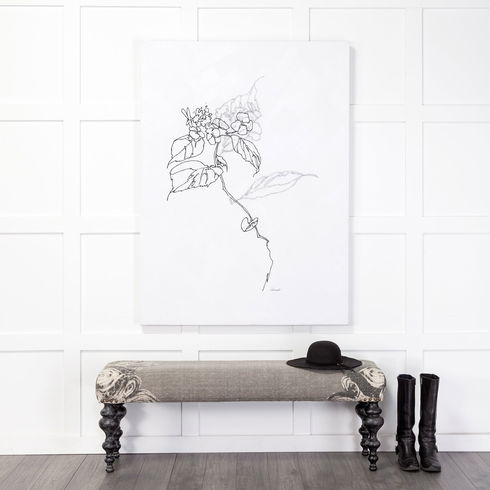 Alhambra 55L x 14W Upholstered Gray Seat with Black Wood Legs Accent Bench