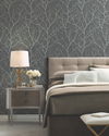 Trees Silhouette Charcoal & Silver Wallpaper thumbnail 2