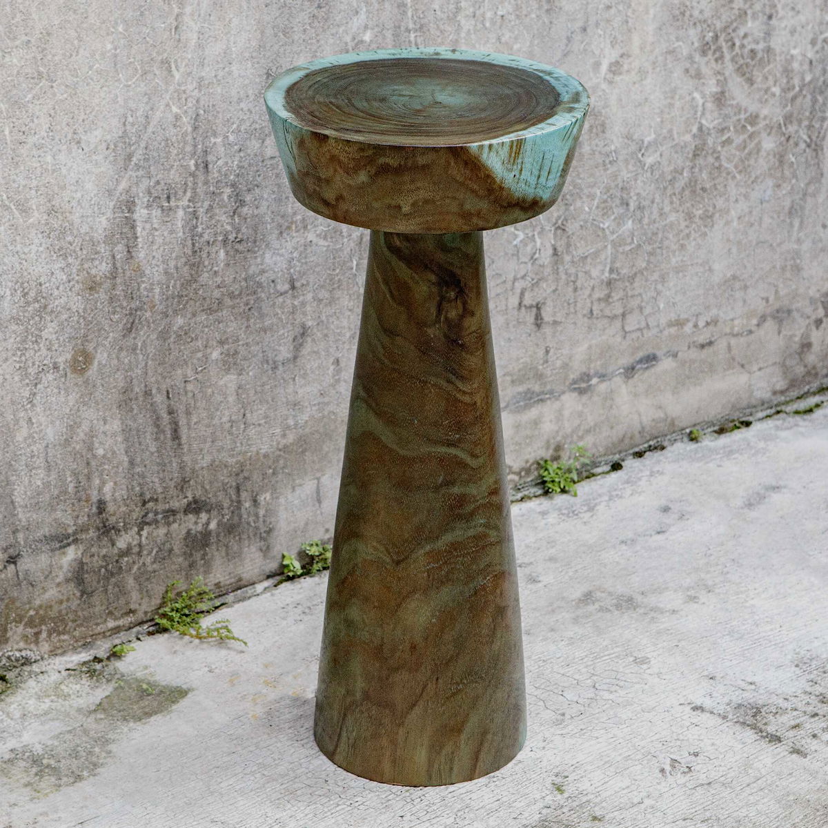 Mano Blue-Green Drink Table, Side & End Table by Uttermost, 11" width x 24.5" height x 11" depth View 4