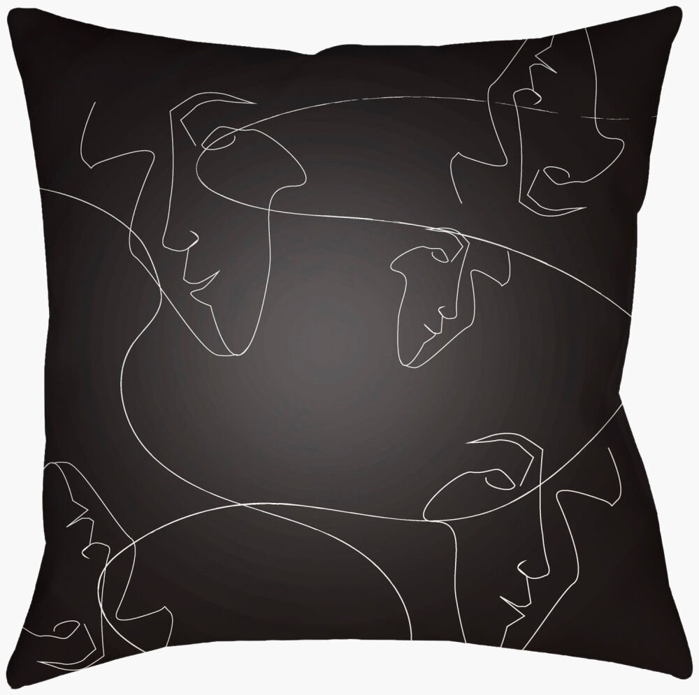 Modern Faces Accent Pillow, Decorative Pillow by Surya, 16" length x 16" width