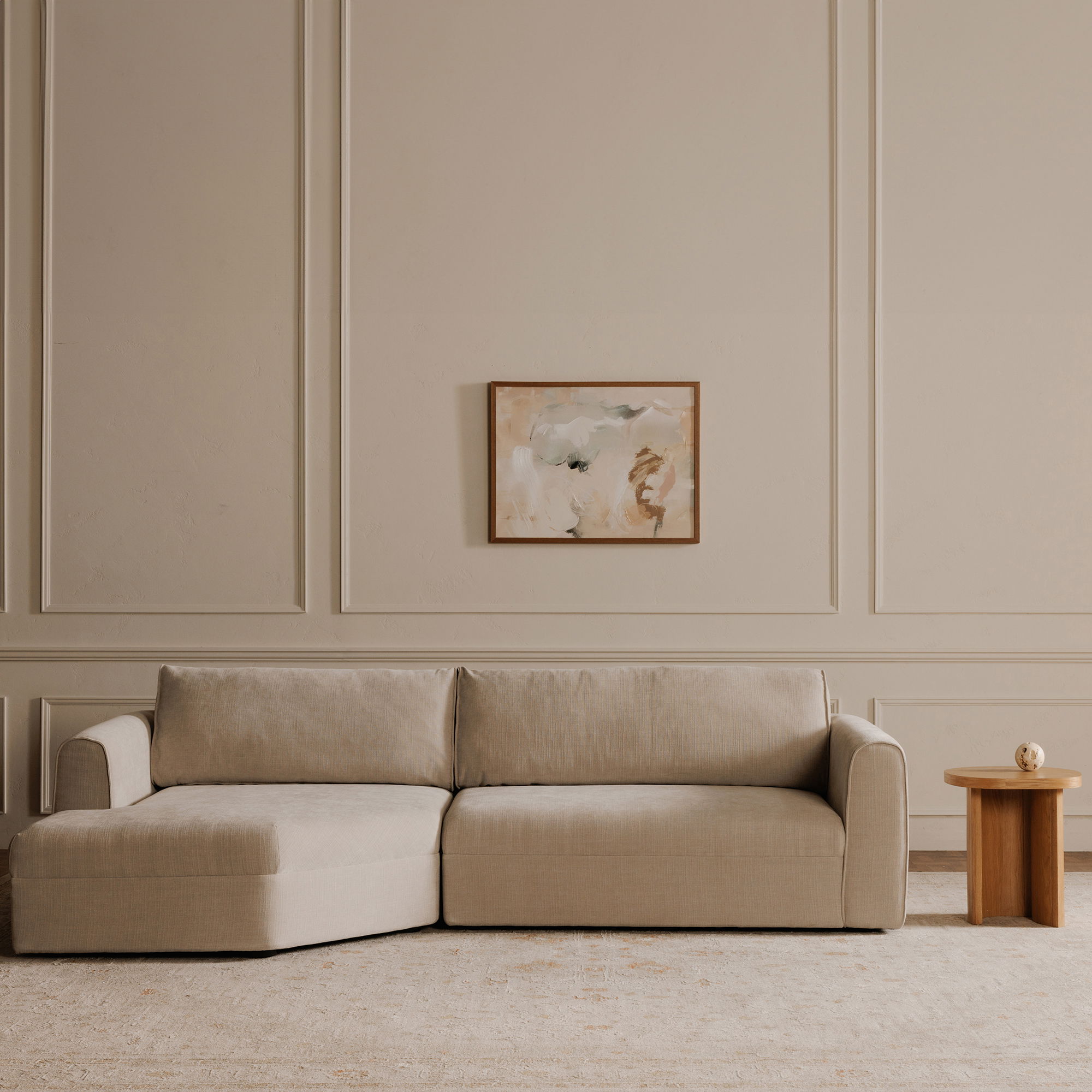 Madrid Left Sectional Cool Beige large image 