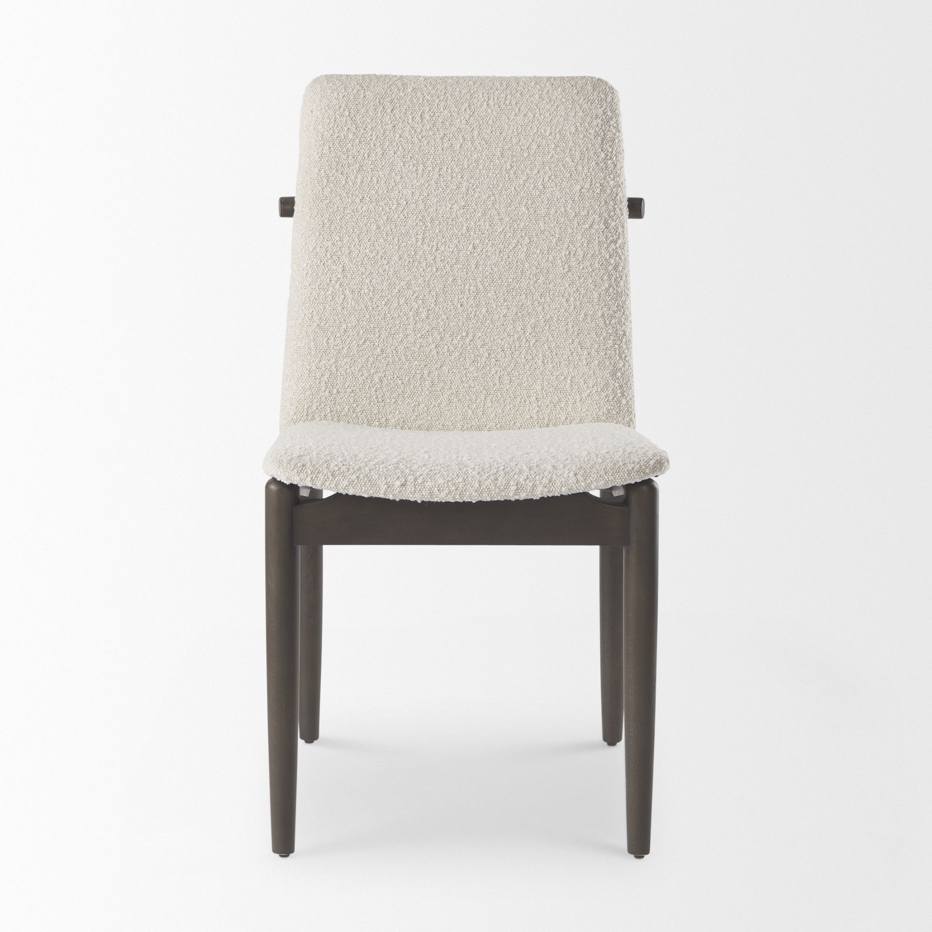Cavett Cream Boucle Upholstered Seat with Dark Brown Wood Frame Dining Chair large image 