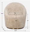 Crue Sheepskin Swivel Chair, Accent Chair by Uttermost, 30.5" width x 33" height x 32" depth thumbnail 3