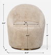 Crue Sheepskin Swivel Chair, Furniture by Uttermost, 30.5" width x 33" height x 32" depth thumbnail 3