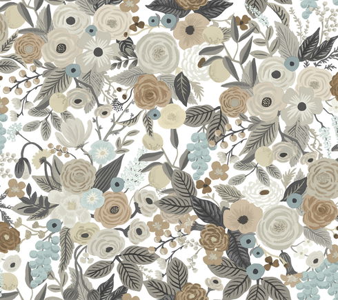 Garden Party Off White & Brown Peel & Stick Wallpaper