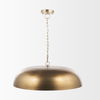 Sanne Antiqued Gold Metal with Silver Foil Wide Pendant Light, by Mercana, 30" length x 30" width x 10.5" height thumbnail 3