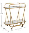 Swain Brass Serving Cart, Bar Carts & Cabinet by Uttermost, 35.75" width x 35.75" height x 16.5" depth thumbnail 3