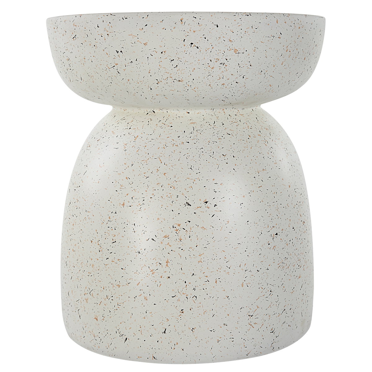 Inhale Cast White Accent Table, Side & End Table by Uttermost, 15.75" width x 17.75" height x 15.75" depth View 1