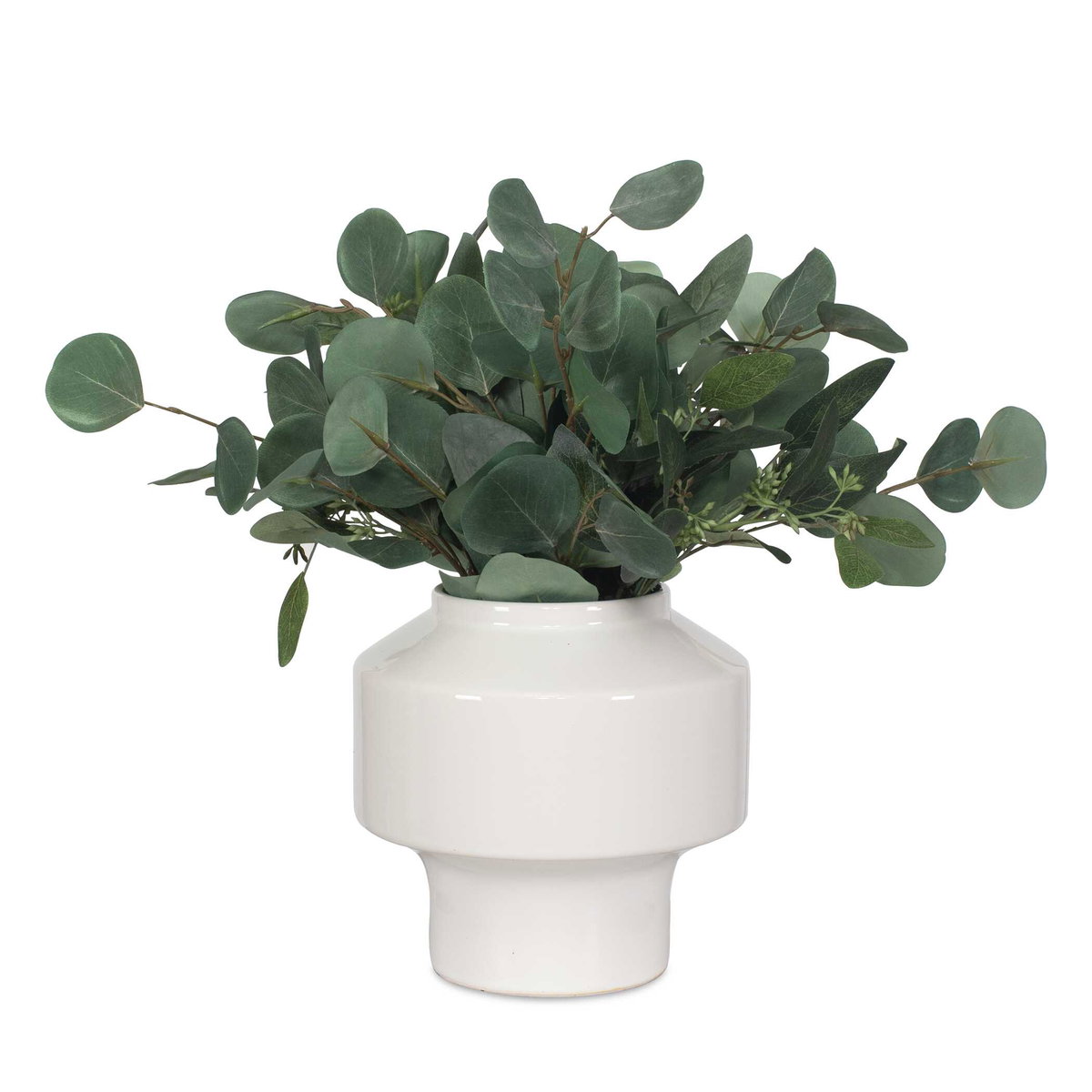 Essence Eucalyptus Accent & Vase, Artificial Plants & Flower by Uttermost, 16" width x 16" height x 16" depth View 1