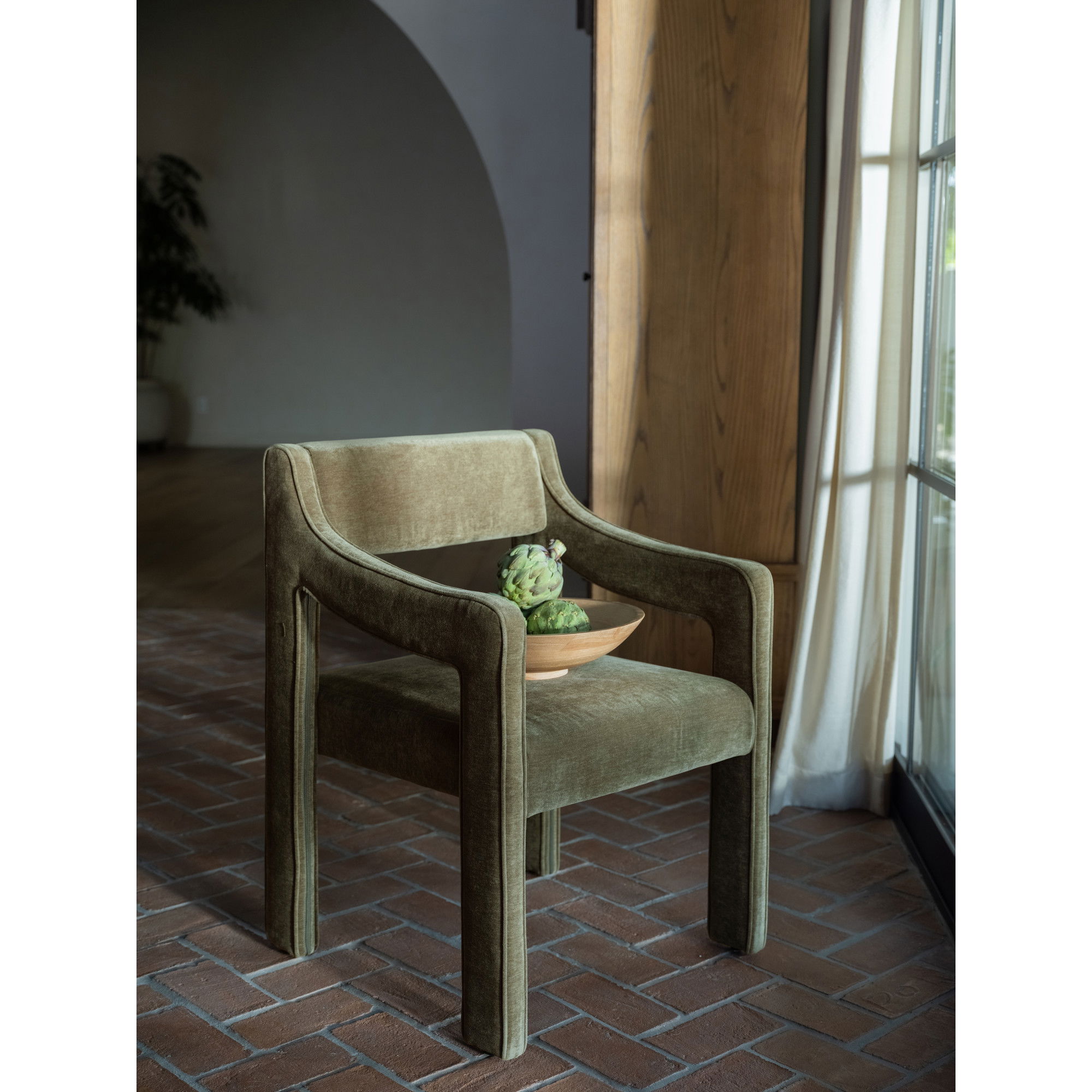 Elise Dining Chair Cedar Green, by Moe's Home, 22.8" width x 31.9" height x 22.2" depth View 9