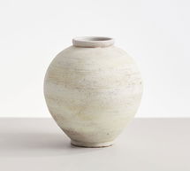 Online Designer Bathroom Artisan Handcrafted Terracotta Vase, Round, White