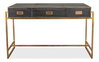 Grey Leather Shagreen Desk, by Sarreid, 1'10" length x 4'1" width x 2'7" height thumbnail 2