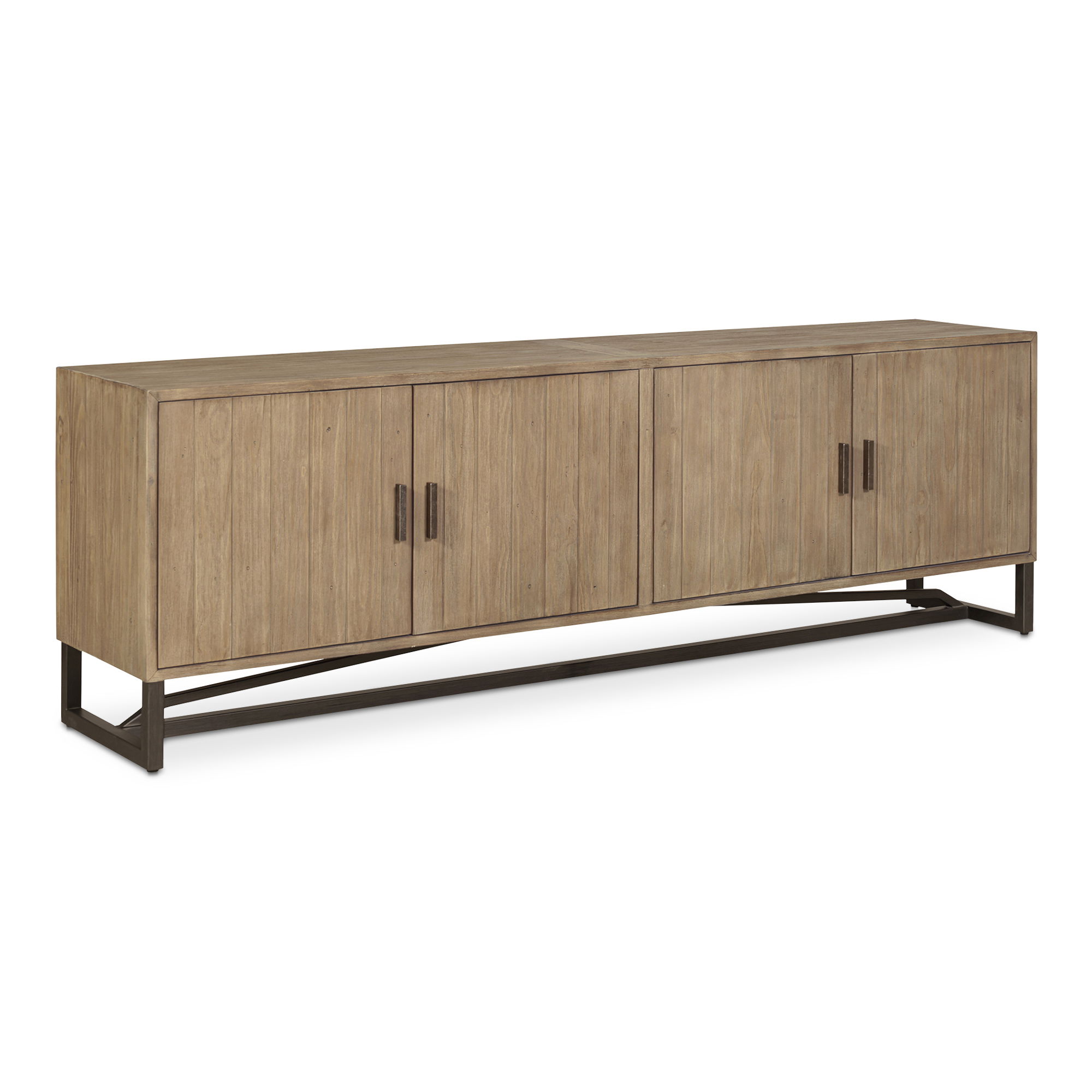 Sierra Media Unit Natural, Media Console by Moe's Home, 79" width x 25.5" height x 15.7" depth View 2