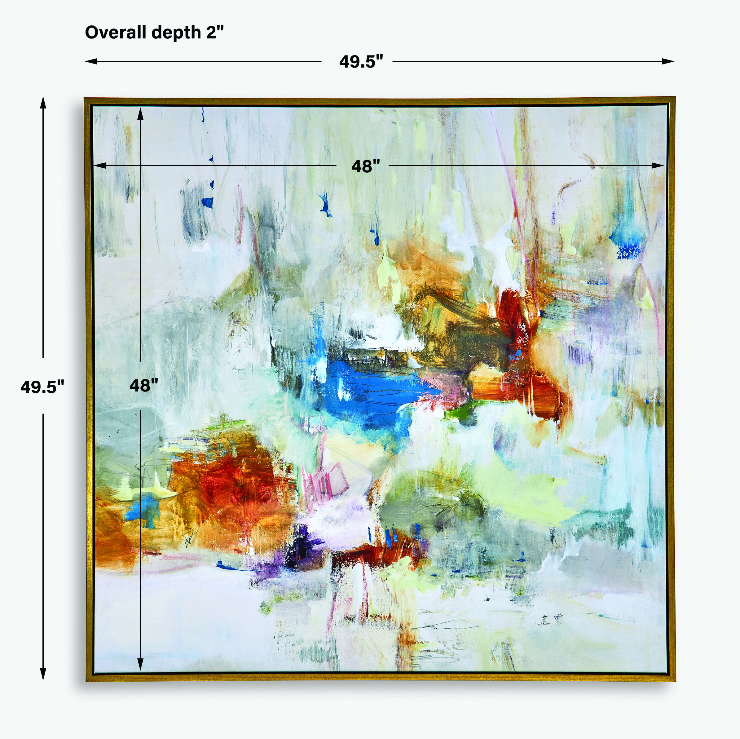 In The Beginning Framed Abstract Art, Painting by Uttermost, 49.5" width x 49.5" height x 2" depth View 3